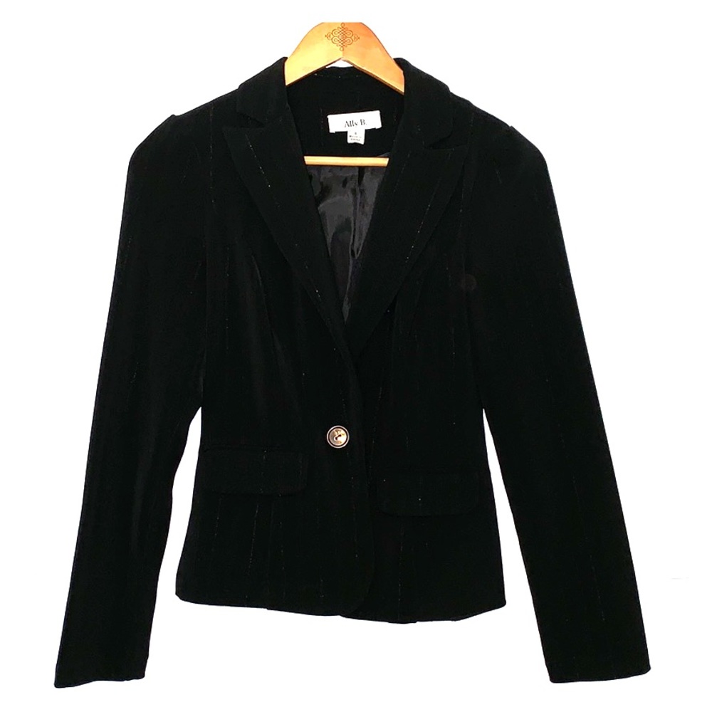 Black pinstripe blazer